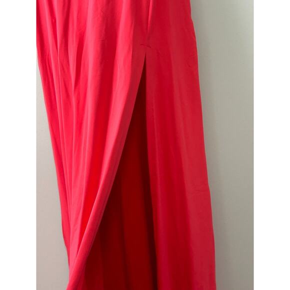 Susana Monaco Twist Front Strapless Maxi Dress Watermelon Size S‎ Side Split NWT - Picture 7 of 12